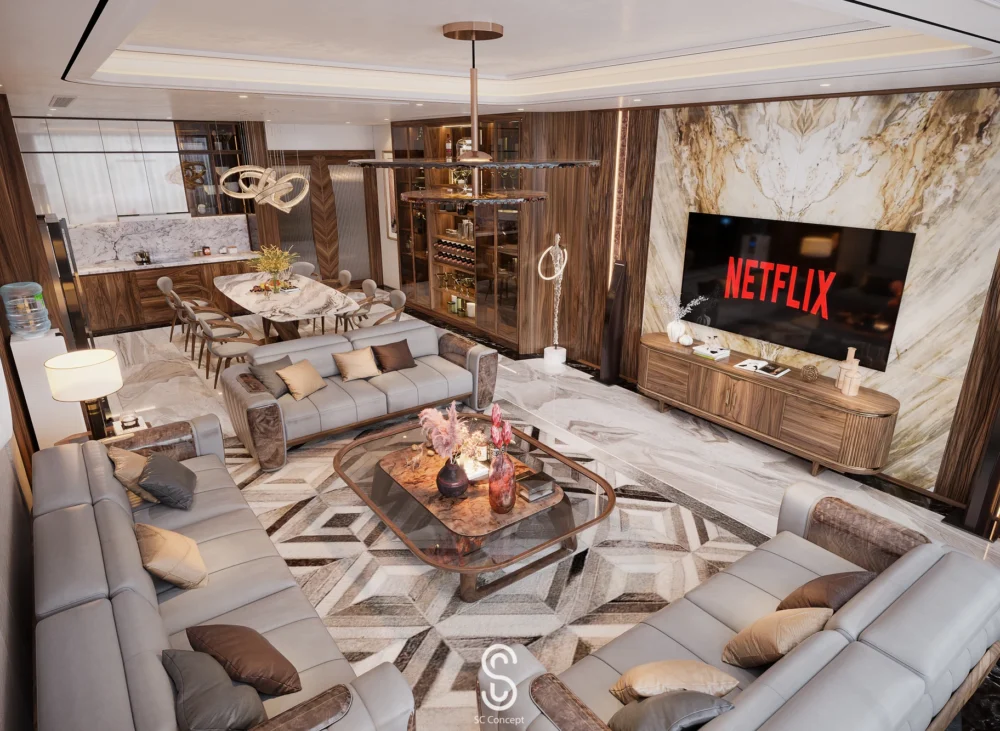 Phòng khách bếp - Biệt thự Đông Anh - Ảnh 01