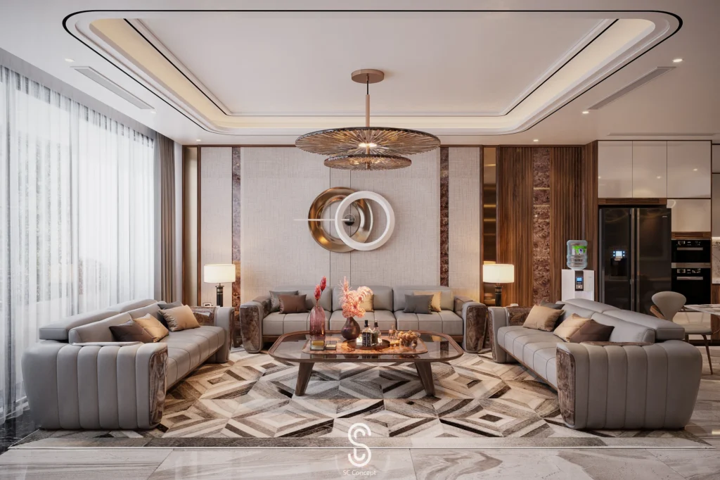 Phòng khách bếp - Biệt thự Đông Anh - Ảnh 02