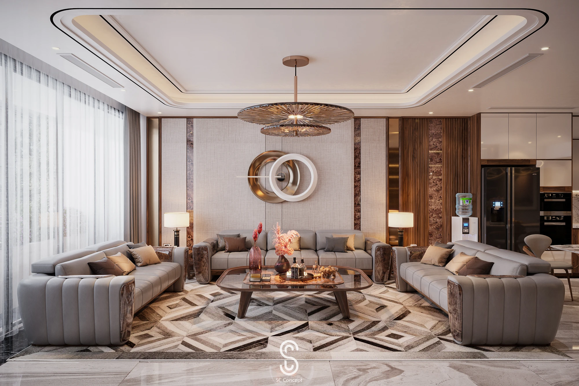 Phòng khách bếp - Biệt thự Đông Anh - Ảnh 02