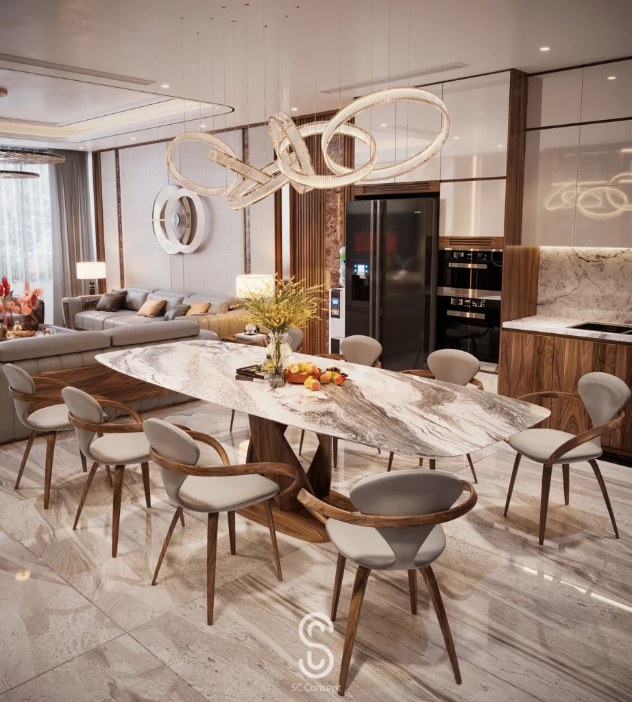 Phòng khách bếp - Biệt thự Đông Anh - Ảnh 03